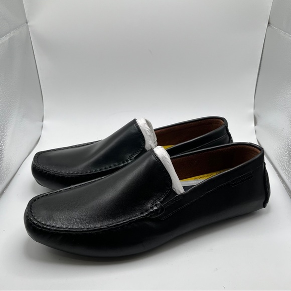 NWOB Men's Cole Haan Grand+ Venetian Driver size 8 wide black leather loafers - Picture 4 of 8